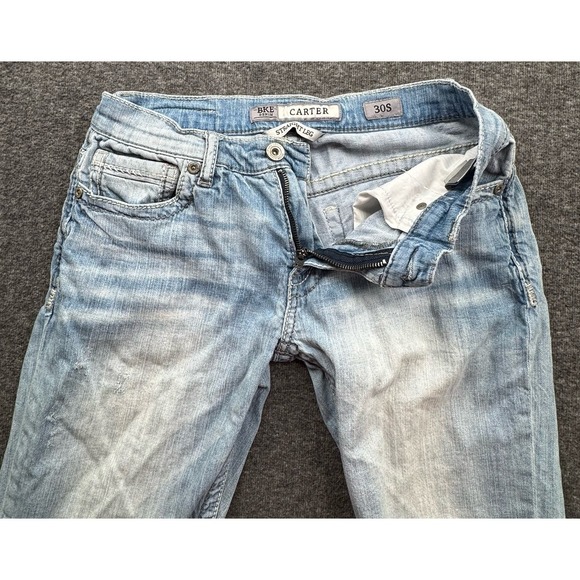 BKE Buckle Carter Straight Mens 30S 30X30 Thick Stitch Stretch Blue Denim Jeans - Picture 16 of 16